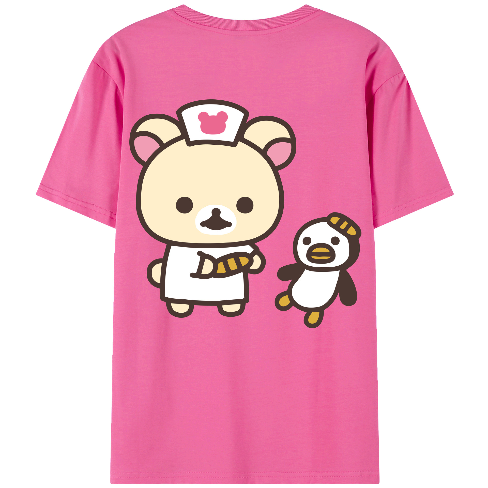（画像用） リラックマ リラックマ キイロイトリ Rilakkuma Korilakkuma Kiiroitori レディース半袖Tシャツ(バックプリント)